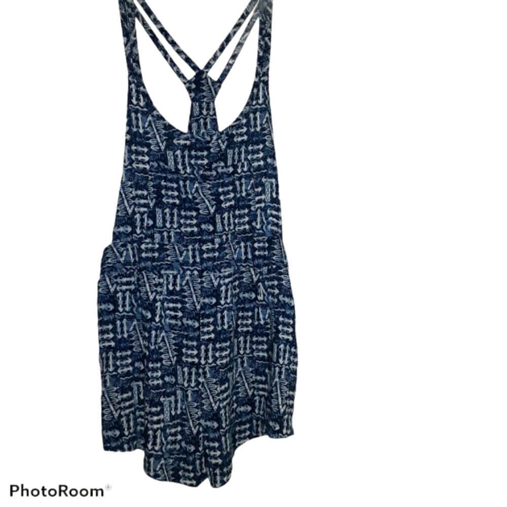 Urban Outfitters Ecoté blue/ white romper size m